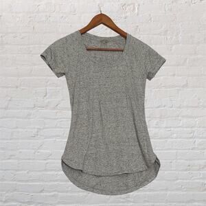 Calia Small Heather Gray Athletic Lightweight Top Short Sleeve High Low Hem